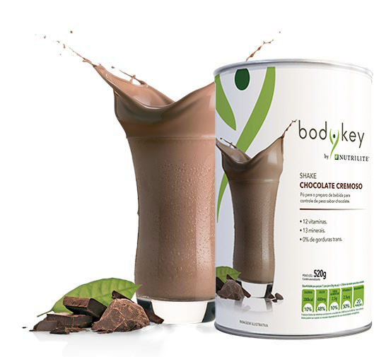 BodyKey - shake para emagrecer - sabor chocolate